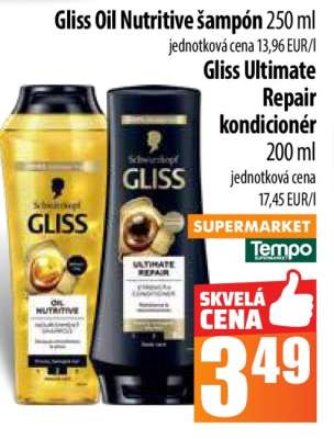Gliss Oil Nutritive šampón a Gliss Ultimate Repair kondicionér