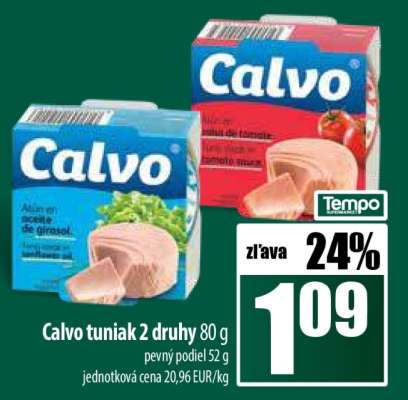 Calvo tuniak 2 druhy