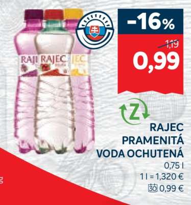 RAJEC PRAMENITÁ VODA OCHUTENÁ