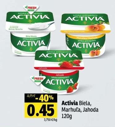 Activia Biela, Marhuľa, Jahoda