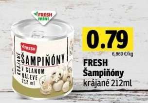FRESH Šampiňóny krájané 212ml