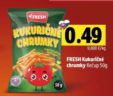 FRESH Kukuričné chrumky Kečup 50g