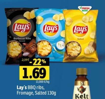 Lay's BBQ ribs, Fromage, Salted 130g