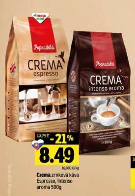 Crema zrnková káva Espresso, Intenso aroma 500g