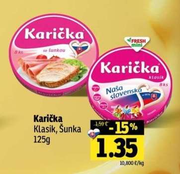 Karička Klasik, Šunka 125g