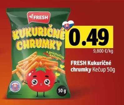 FRESH Kukuričné chrumky Kečup 50g