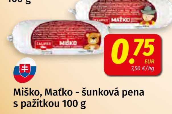 Miško, Maťko - šunková pena s pažitkou 100 g
