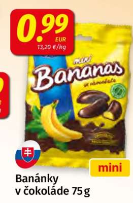 Banánky v čokoláde 75 g
