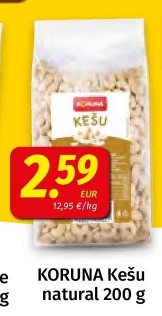 KORUNA Kešu natural 200 g