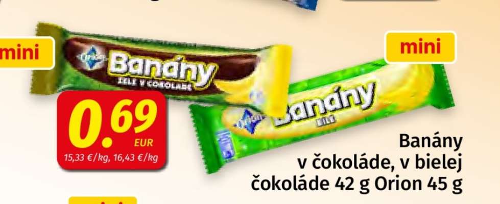 Banány v čokoláde, v bielej čokoláde