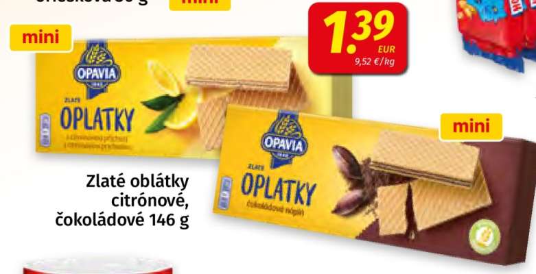 Zlaté oplatky citrónové, čokoládové 146 g