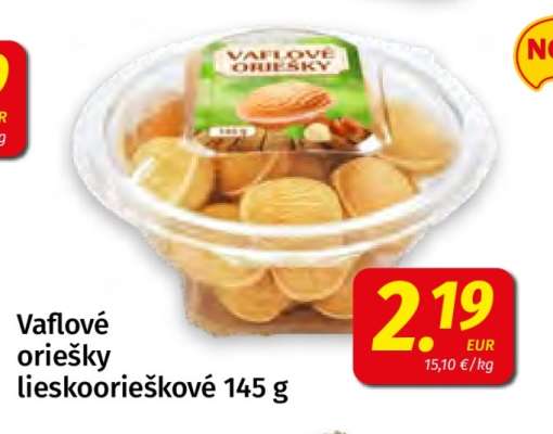 Vaflové oriešky lieskoorieškové 145 g