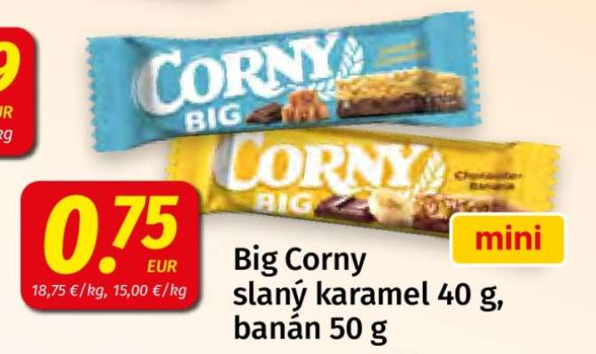 Big Corny slaný karamel 40 g, banán 50 g