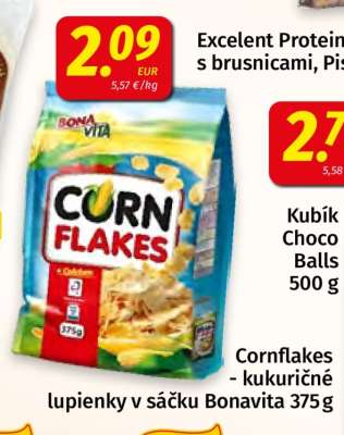 Cornflakes - kukuřičné lupienky v sáčku Bonavita 375 g