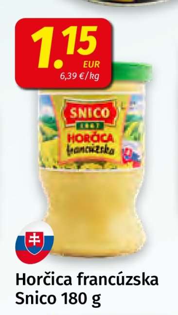 Horčica francúzska Šnico 180 g