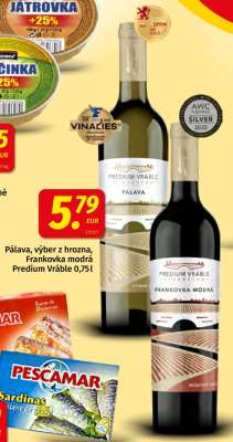 Pálava, výber z hrozna, Frankovka modrá Predium Vráble 0,75l
