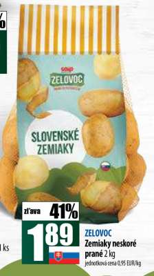 ZELOVOC Zemiaky neskoré prané 2 kg