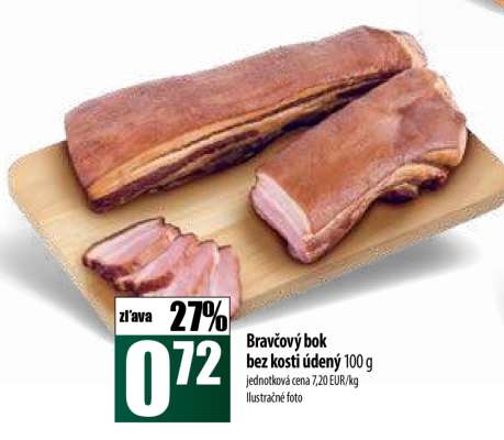 Bravčový bok bez kosti údený