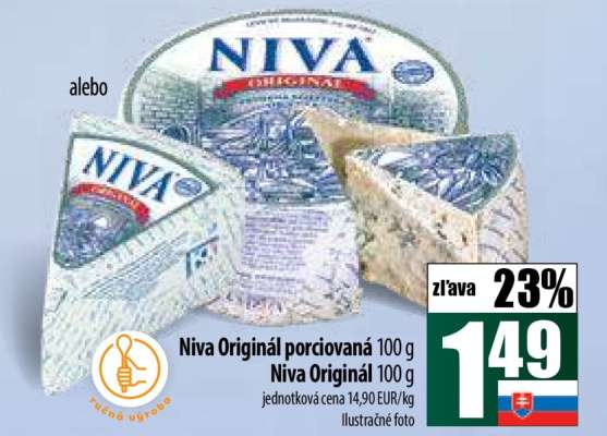 Niva Originál porciovaná 100 g / Niva Originál 100 g