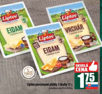 Liptov porciované plátky 3 druhy