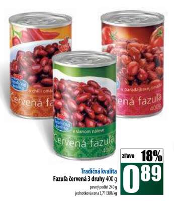 Fazuľa červená 3 druhy 400 g