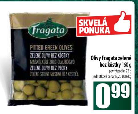 Olivy Fragata zelené bez kůstky