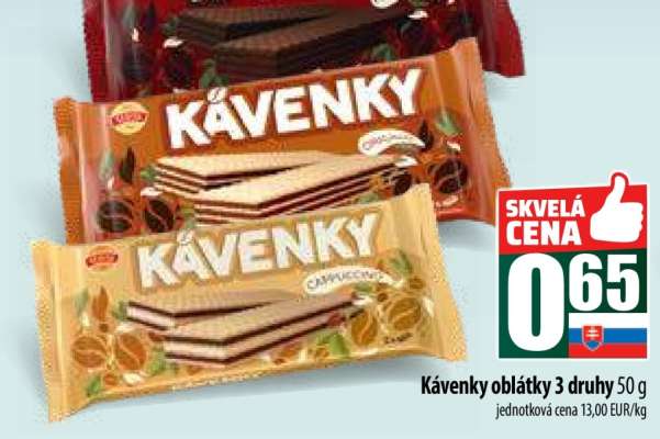 Kávenky oblátky 3 druhy