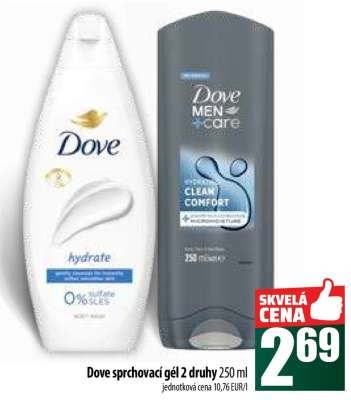 Dove sprchovací gél 2 druhy