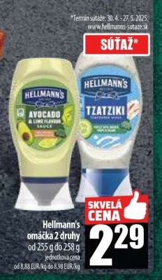 Hellmann's omáčka 2 druhy