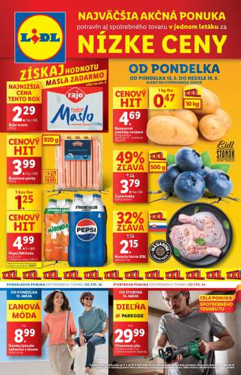 Leták Lidl - 12.5.2025 - 18.5.2025.