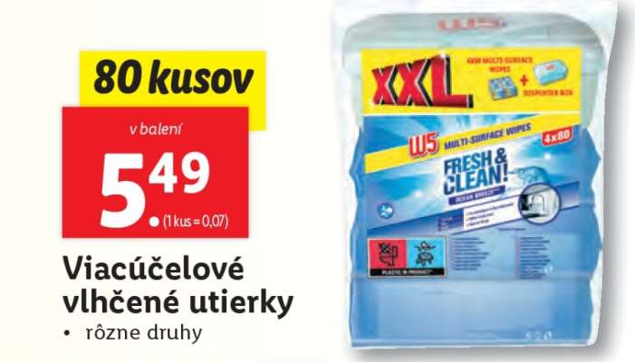 Viacúčelové vlhčené utierky