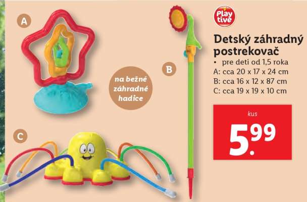 Detský záhradný postrekovač