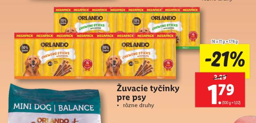 Žuvacie tyčinky pre psy