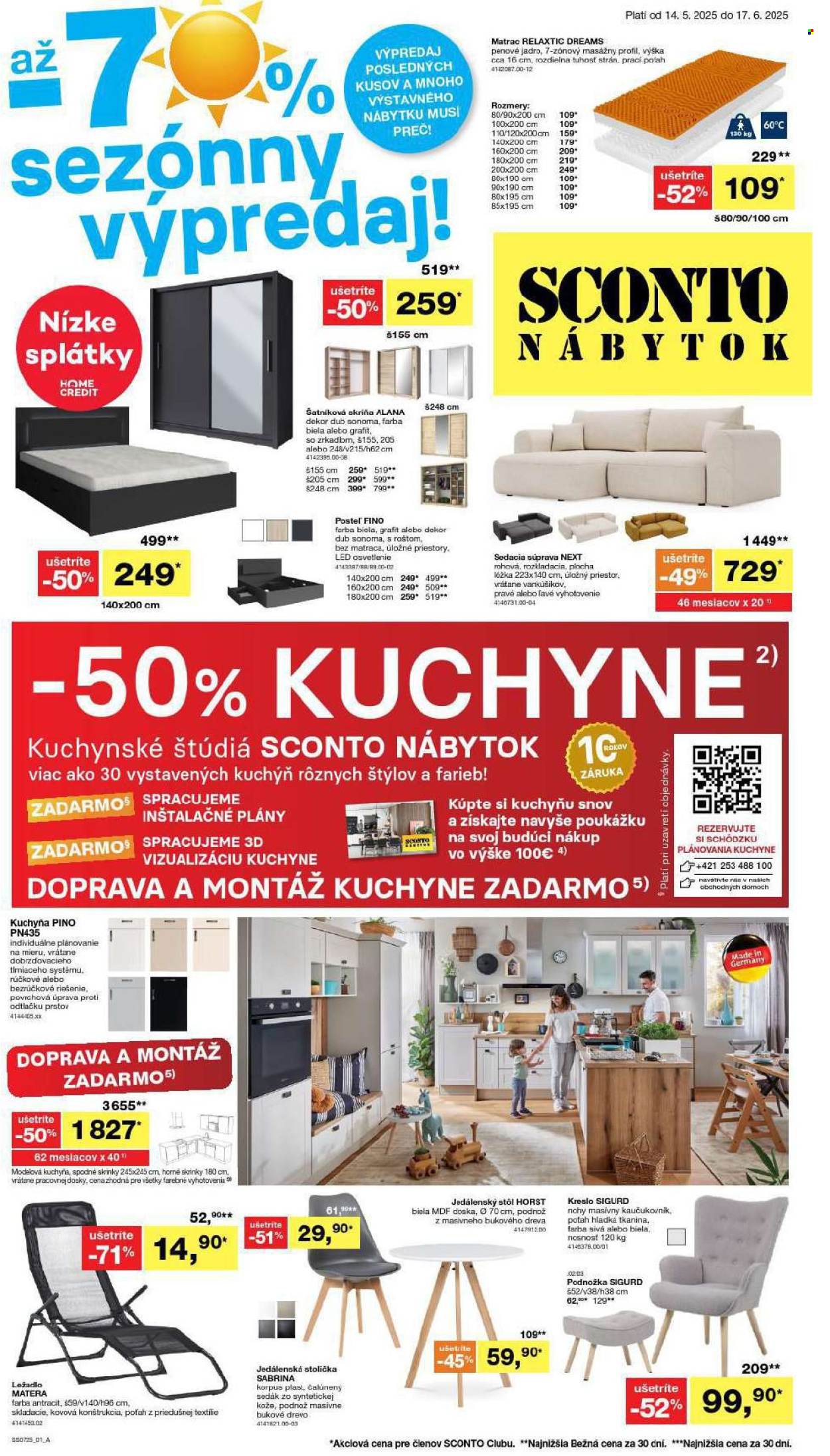Leták Sconto nábytok - 14.5.2025 - 17.6.2025. Strana 1