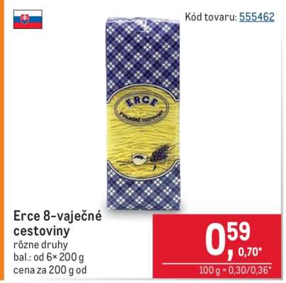 Erce 8-vaječné cestoviny