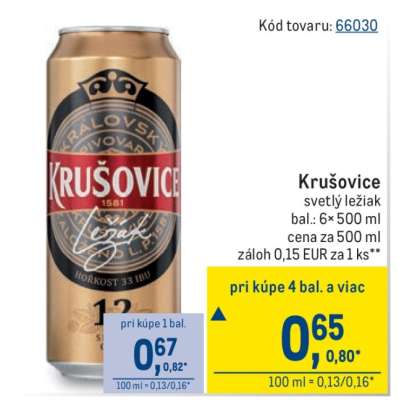 Krušovice svetlý ležiak