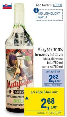 Matyšák 100% hroznová šťava