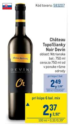 Château Topoľčianky Noir Devín