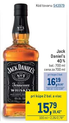 Jack Daniel’s 40 %