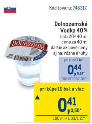 Dolnozemská Vodka 40 %