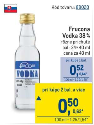 Frucona Vodka 38%