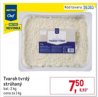 Tvaroh tvrdý strúhaný