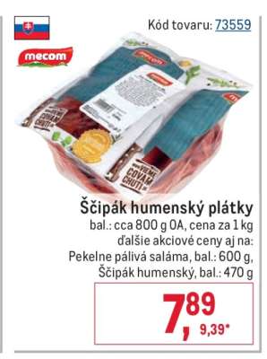 Ščipák humenský plátky