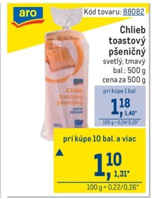Chlieb toastový pšeničný