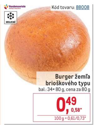 Burger žemľa brioškového typu