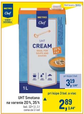 UHT Smotana na varenie 20 %, 35 %