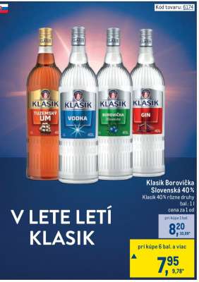 Klasik Borovička Slovenská 40 %