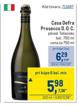 Casa Defra Prosecco D. O. C.
