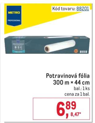 Potravinová fólia 300 m × 44 cm