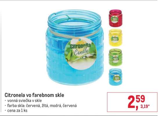 Citronela vo farebnom skle